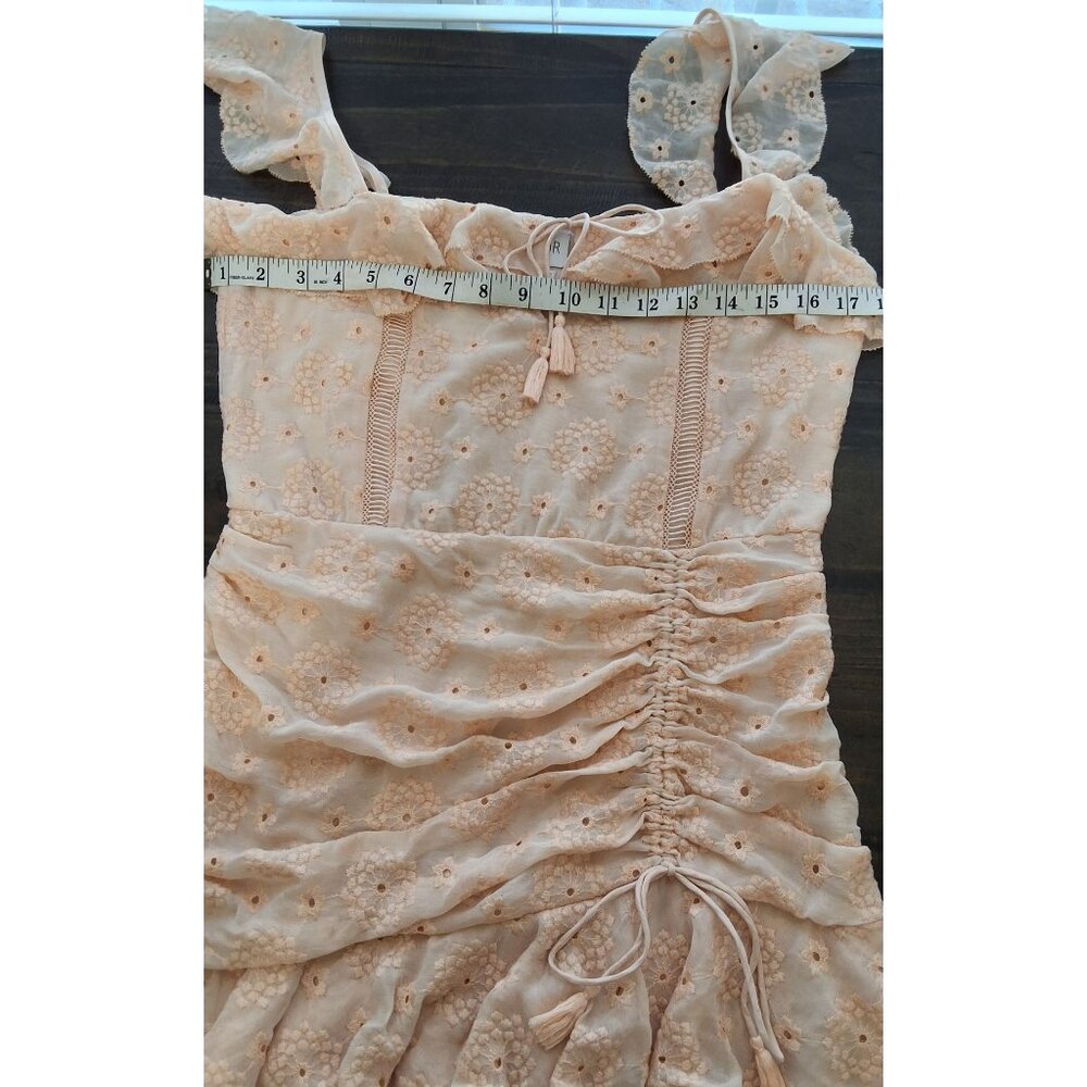 Saylor Womens M Peach Eyelet Mini Dress Cottage Coquette Romantic‎ - Picture 9 of 9